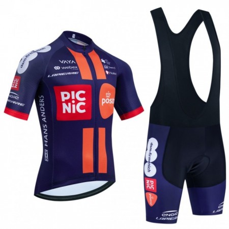 Fietskleding (Fietsshirt + Korte Koersbroek) 2025 Picnic Postnl Navy Version